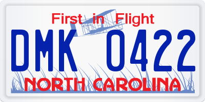 NC license plate DMK0422