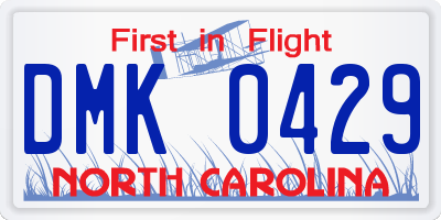 NC license plate DMK0429