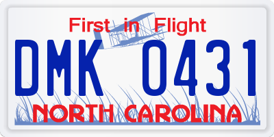 NC license plate DMK0431