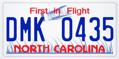 NC license plate DMK0435