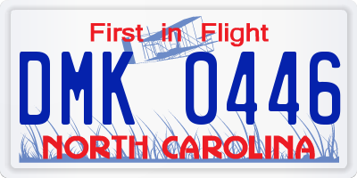 NC license plate DMK0446