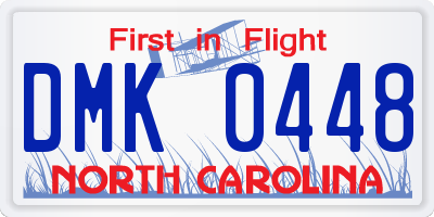 NC license plate DMK0448