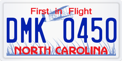 NC license plate DMK0450