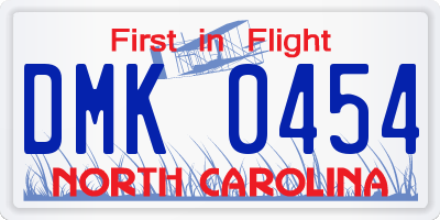 NC license plate DMK0454
