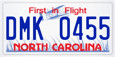 NC license plate DMK0455