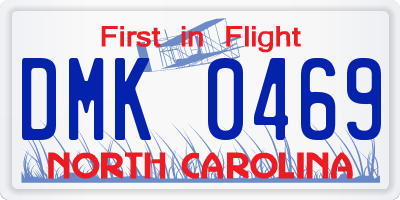 NC license plate DMK0469