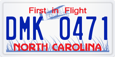 NC license plate DMK0471