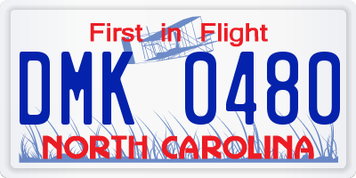 NC license plate DMK0480