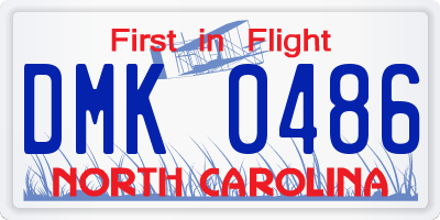 NC license plate DMK0486