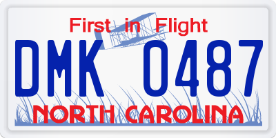 NC license plate DMK0487
