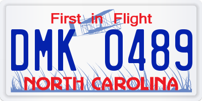 NC license plate DMK0489