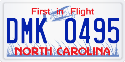 NC license plate DMK0495
