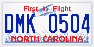 NC license plate DMK0504