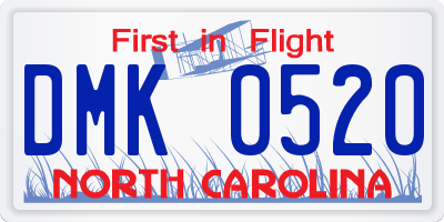 NC license plate DMK0520