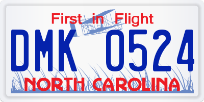 NC license plate DMK0524