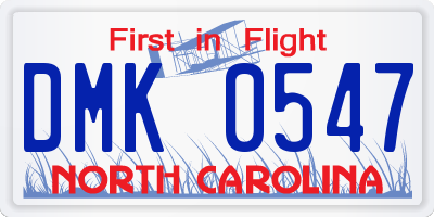 NC license plate DMK0547