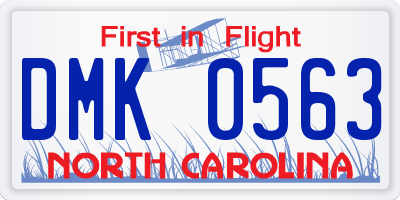 NC license plate DMK0563