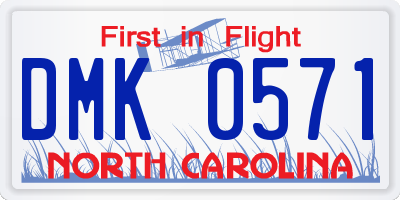 NC license plate DMK0571