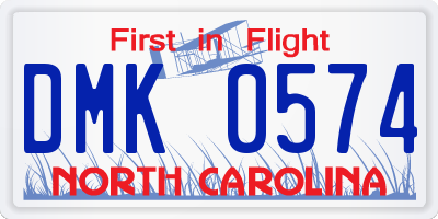 NC license plate DMK0574