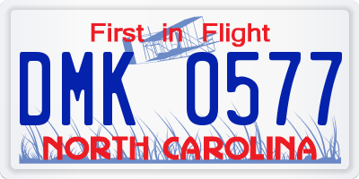 NC license plate DMK0577