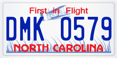 NC license plate DMK0579