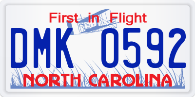 NC license plate DMK0592