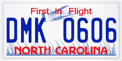NC license plate DMK0606