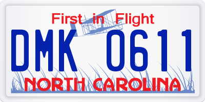 NC license plate DMK0611