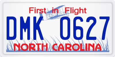 NC license plate DMK0627