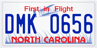 NC license plate DMK0656