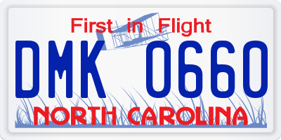 NC license plate DMK0660