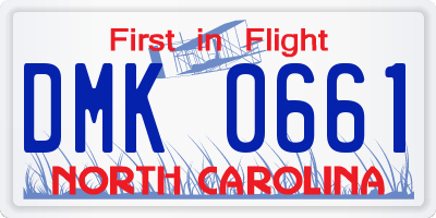 NC license plate DMK0661