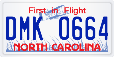 NC license plate DMK0664
