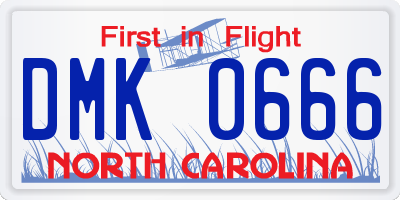 NC license plate DMK0666