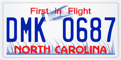 NC license plate DMK0687