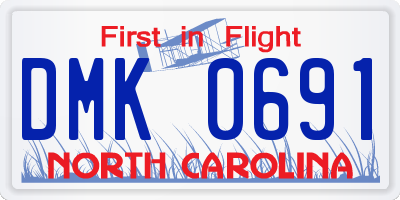 NC license plate DMK0691