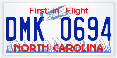 NC license plate DMK0694