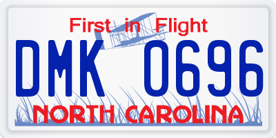 NC license plate DMK0696