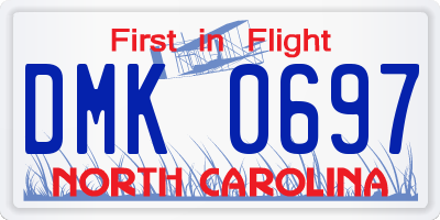 NC license plate DMK0697