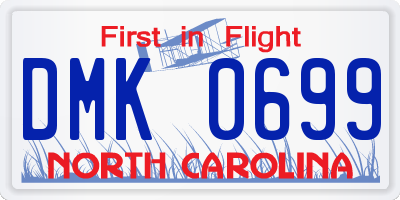 NC license plate DMK0699