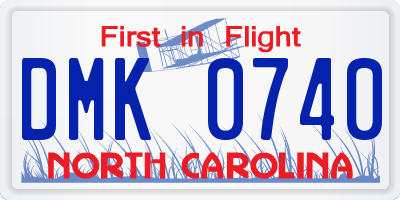 NC license plate DMK0740