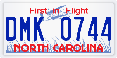 NC license plate DMK0744