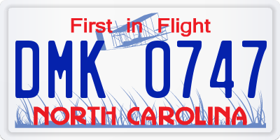 NC license plate DMK0747