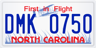 NC license plate DMK0750