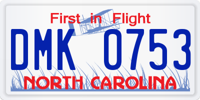 NC license plate DMK0753