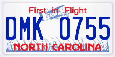 NC license plate DMK0755