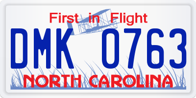 NC license plate DMK0763