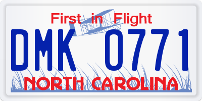 NC license plate DMK0771
