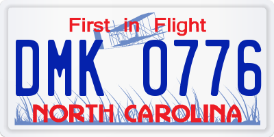 NC license plate DMK0776