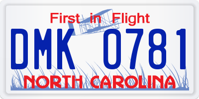 NC license plate DMK0781